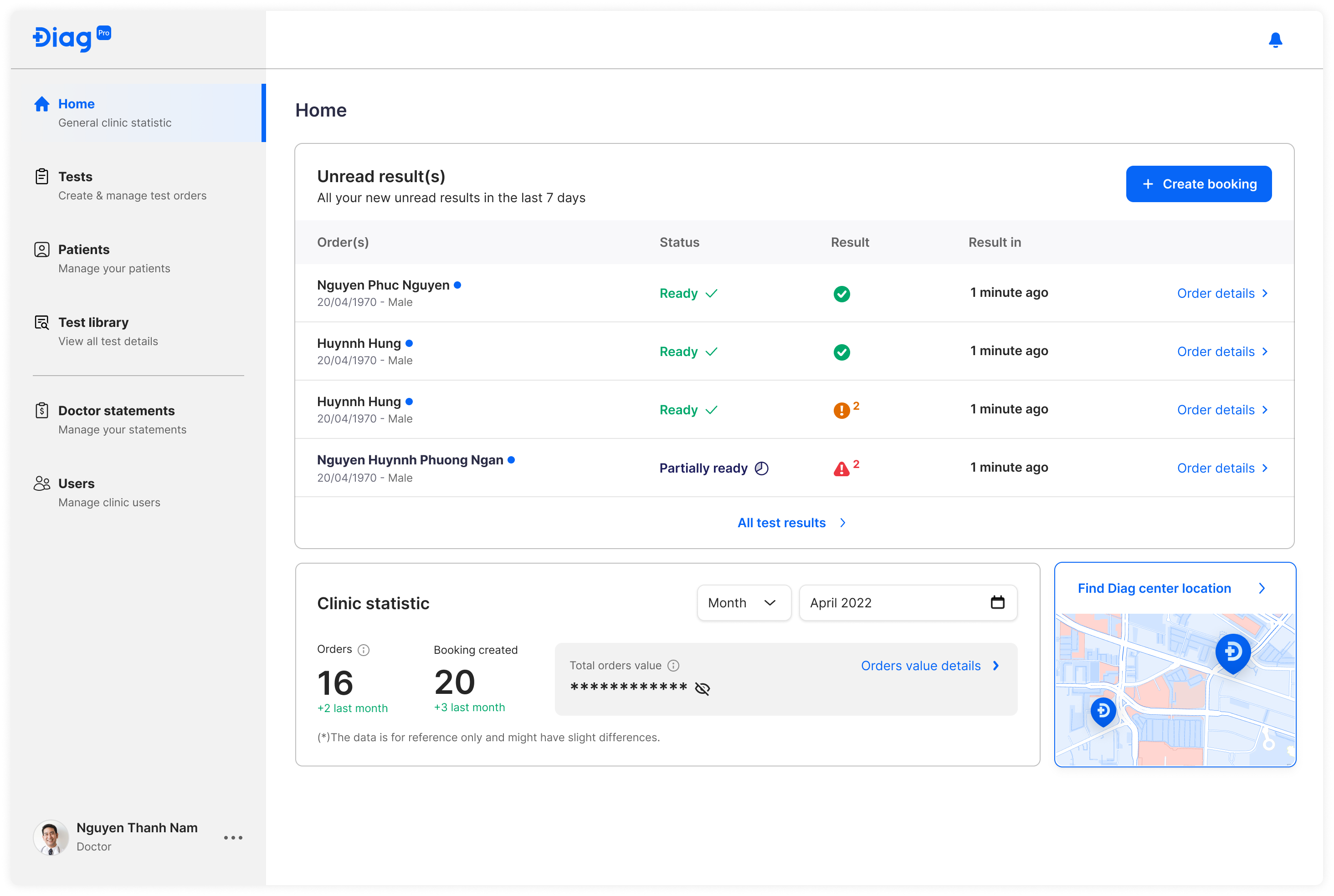 Diag's Home page before redesigning